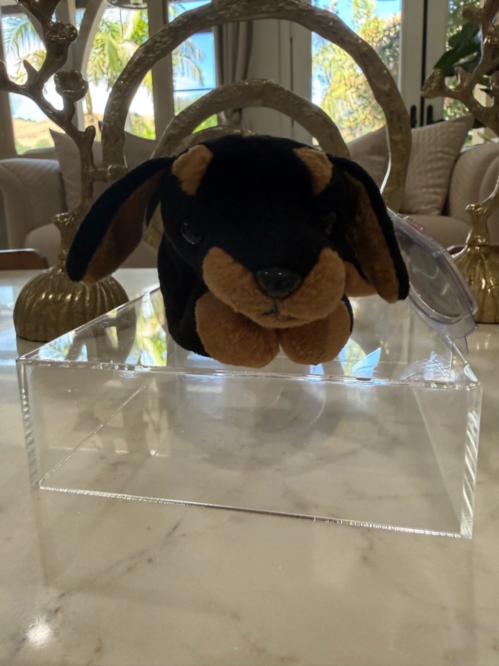 Ty Black and Brown Dachshund Stuffed Animal
